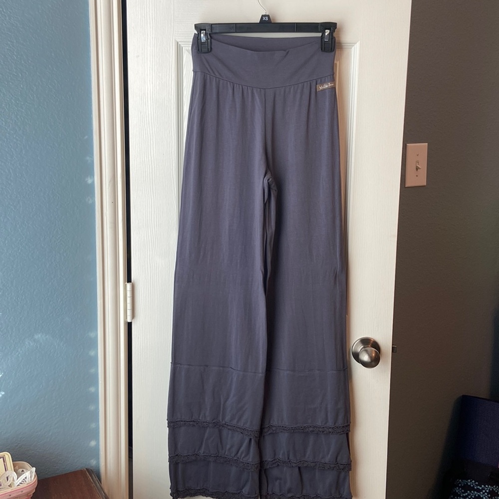 Matilda Jane high rise pants with ruffle legs